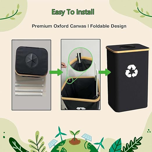 Recycling Bin for Kitchen Indoor Home, Large 100L/ 27 Gallon Recycle Bin - Image 2
