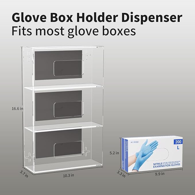 HIIMIEI Glove Holder for Wall Mount: Magnetic Gloves Box Holder, Acrylic - Image 6