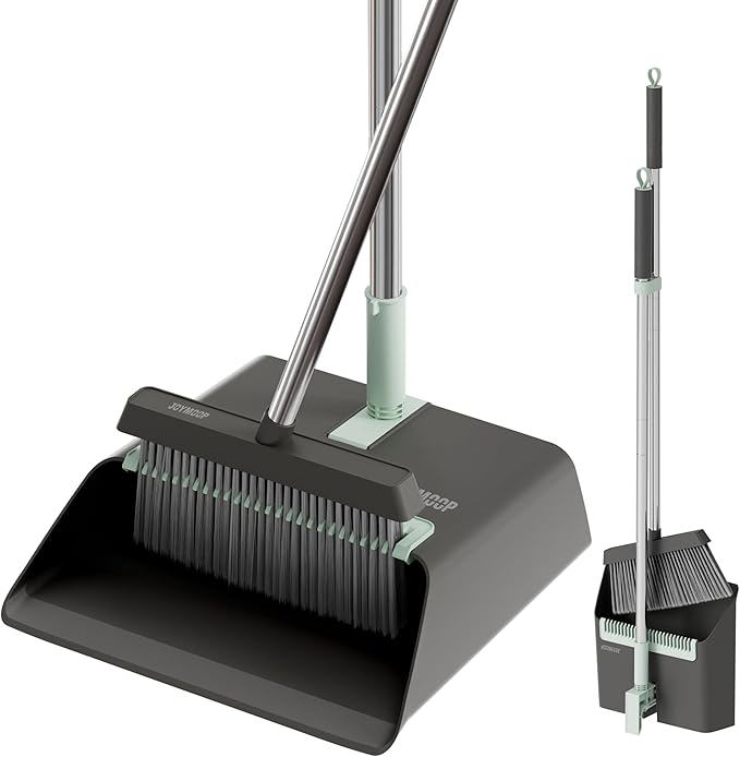 JOYMOOP Black Broom and Dustpan Set by JOYMOOP