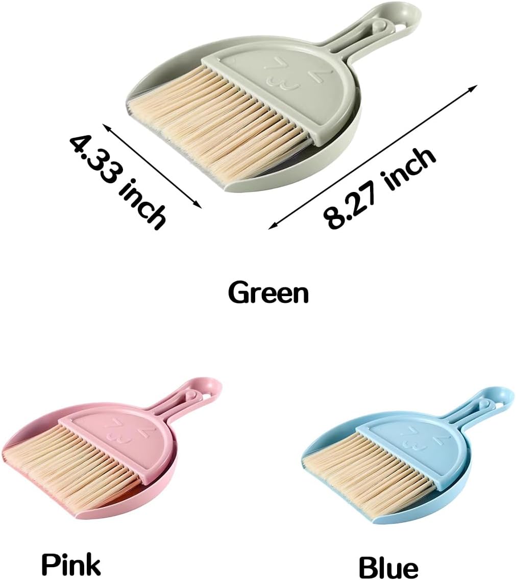 Mini Desktop Broom and Dustpan Set, Portable Table Cleaning Tool, Small Sweep Broom Combo for Desk, Home, School LCC2797-01