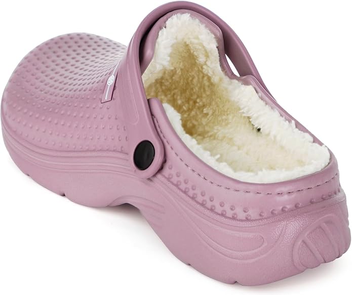 Womens Mens Fur Lined Clogs Waterproof Garden Shoes Winter Warm Fleece Lining - Image 3