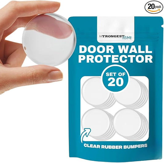 Strongest Home Door Wall Protector Clear Bumpers – 2 Inch Silicone Adhesive Pads by STRONGESTHOME