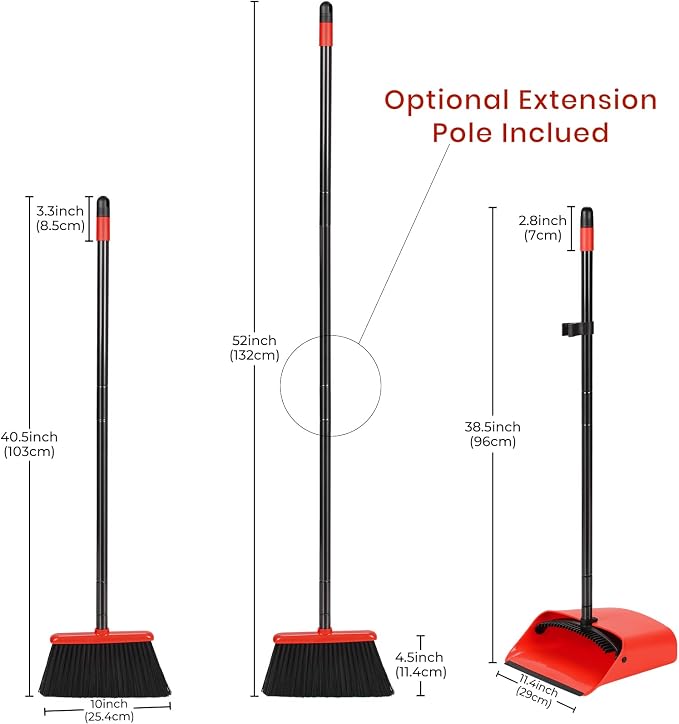 TreeLen Broom and Dustpan Set, 52 inch Broom and Dust Pan Combo - Image 4