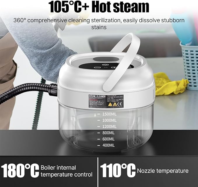 Irishom Pressurized Handheld Steam Cleaner - Image 2