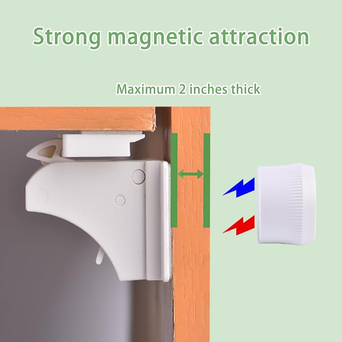 32 Pack Vkania Magnetic Cabinet Locks Baby Proofing - Image 6
