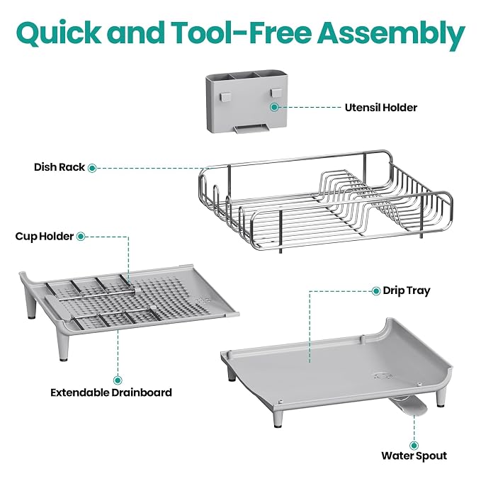 Expandable Dish Drying Rack, Foldable Dish Rack - Image 7