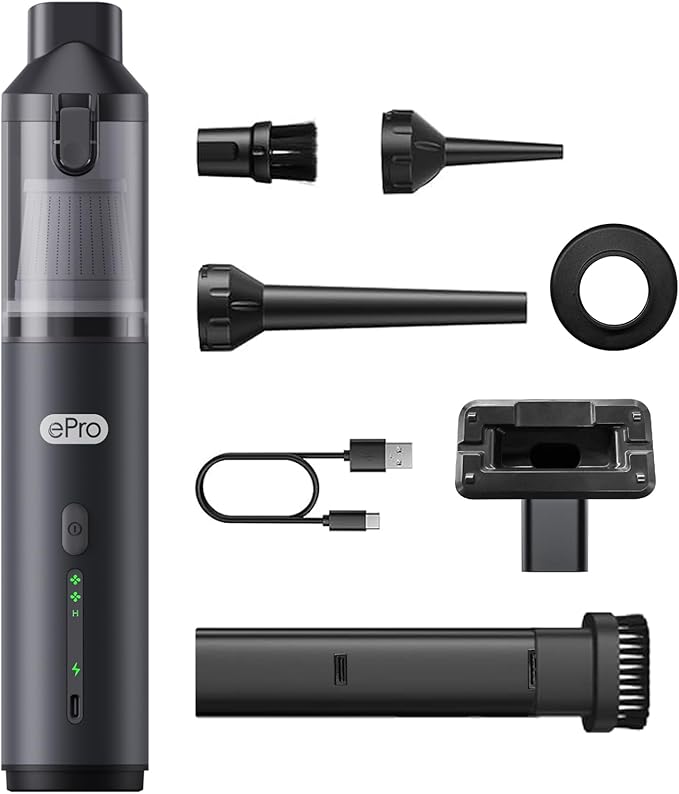 Cordless Car Vacuum, 4-in-1 Portable Mini Handheld Vacuum, 20000pa Suction Power by EPROEON