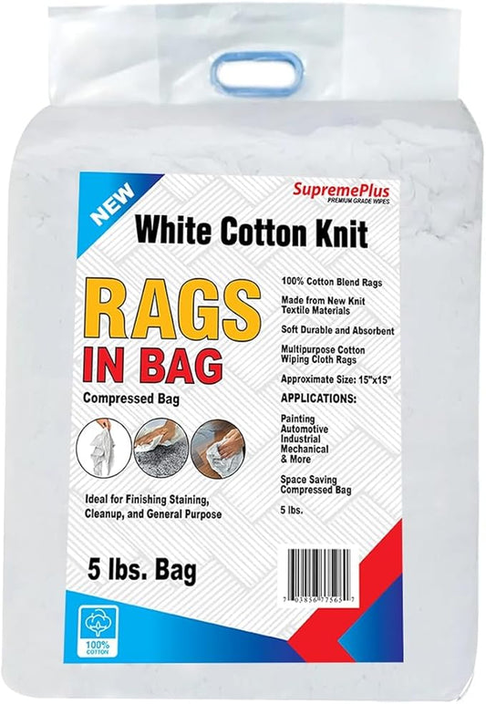 Premium White T-Shirt Cleaning Rags – White Cotton Rags by SupremePlus