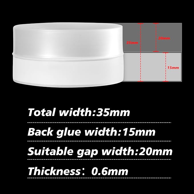 RECAPS 35mm 16.4 Feet Silicone Weather Stripping Door Seal, Transparent Under - Image 2