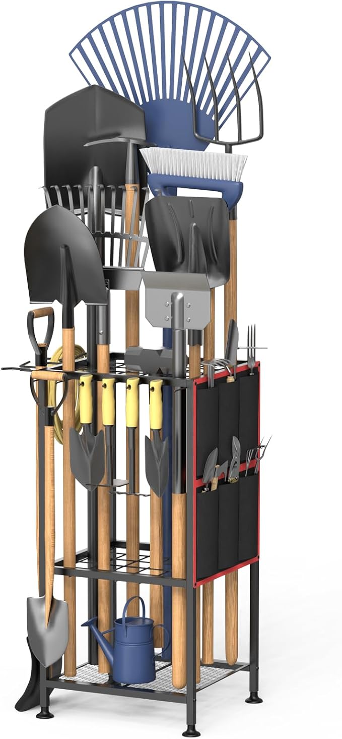 Garden Tool Organizer, Metal Yard Tool Organizer, Holds 50 Long-Handled by Lovind