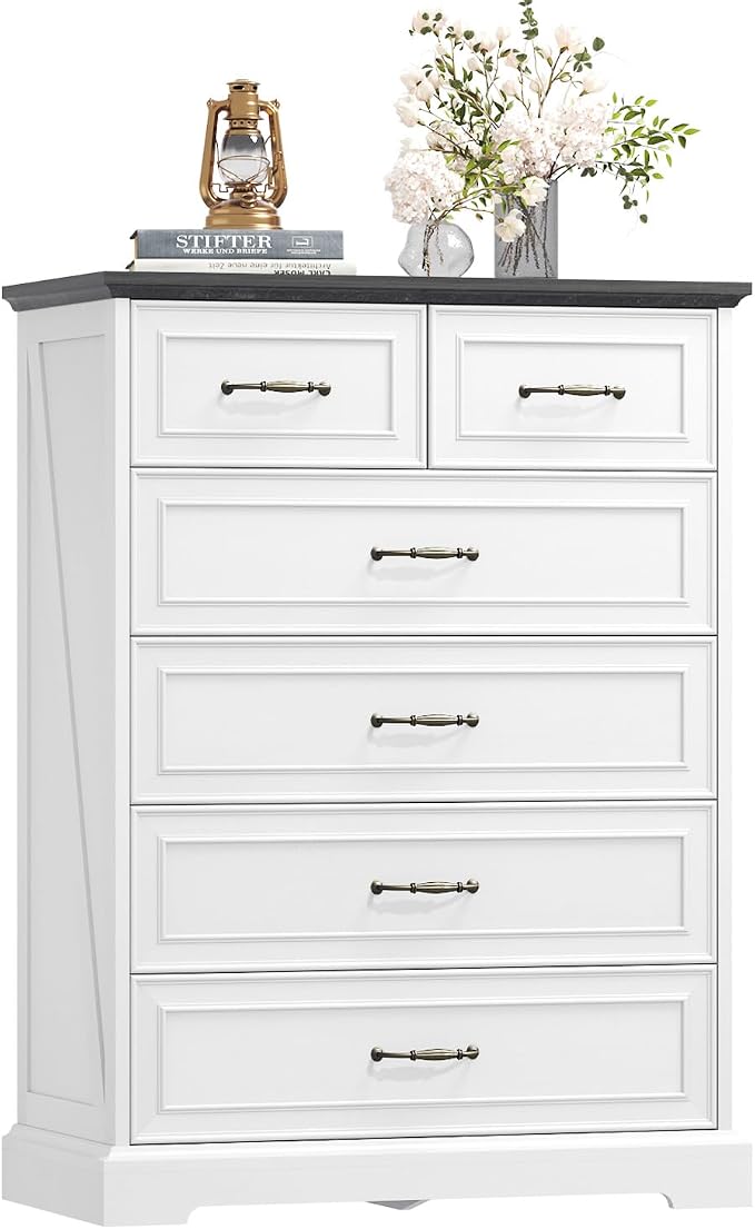6 Drawer Dresser for Bedroom, Rustic Farmhouse Dresser - Image 8