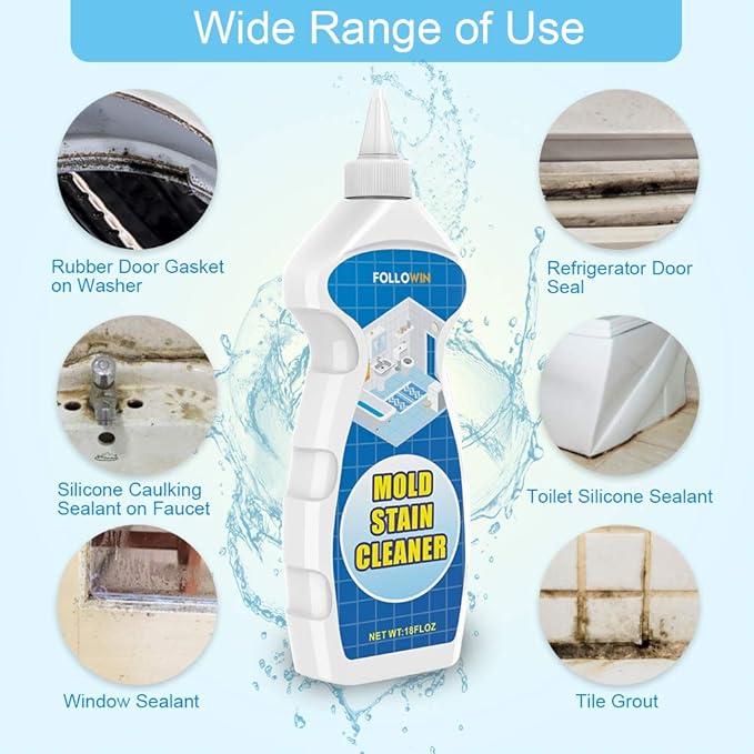 FOLLOWIN Mold and Mildew Bathroom Cleaner Gel 18oz, Household Stain Cleaner - Image 4