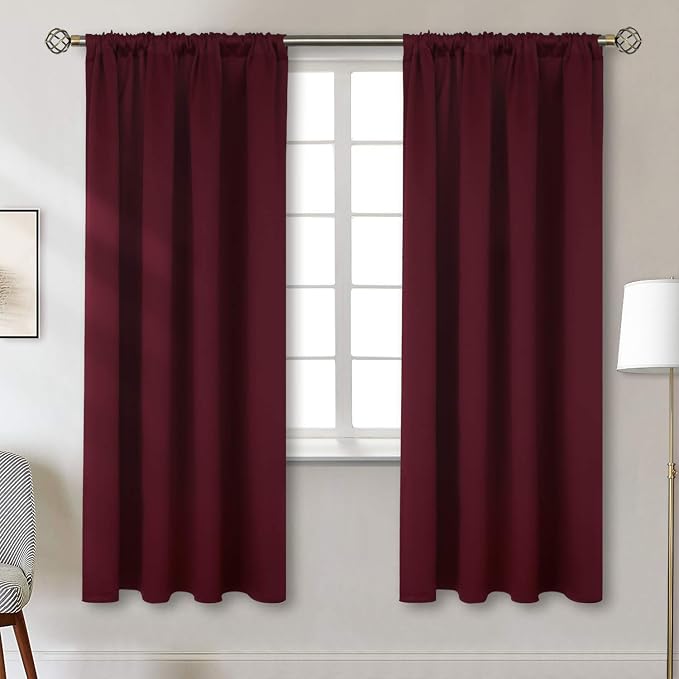 BGment Burgundy Blackout Curtains 72 Inch Length 2 Panels by BGment
