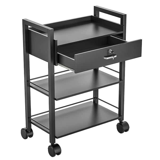 Paddie Salon Trolley Cart, Salon Tray Wooden Mobile Utility Cabinet - Image 5