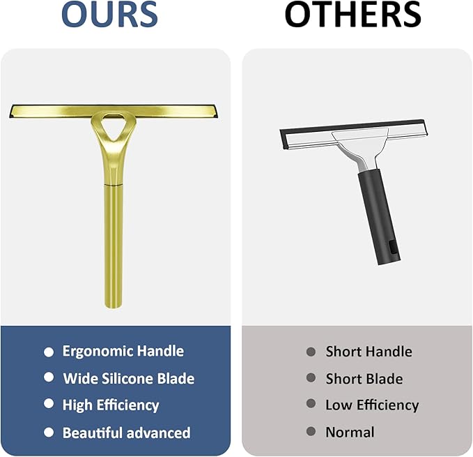 Stainless Steel Shower Squeegees All-Purpose Mirror/Window/Glass Wiper Scraper - Image 3