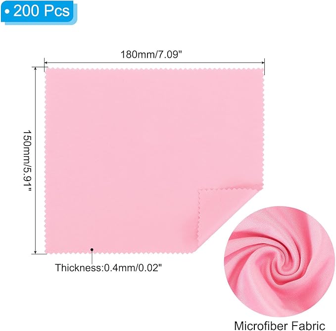 PATIKIL Eyeglass Microfiber Cleaning Cloth 7"x6", 200 Pack Glasses Cleaning - Image 2