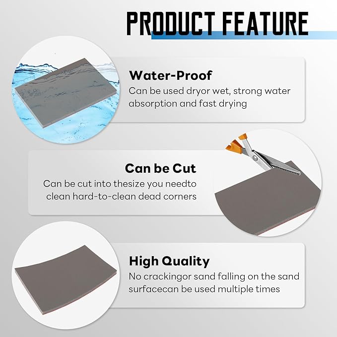 20 Pack 2000 Grit Sanding Sponge, 3 x 4 Inch Soft Foam Sanding Block Wet Dry - Image 3
