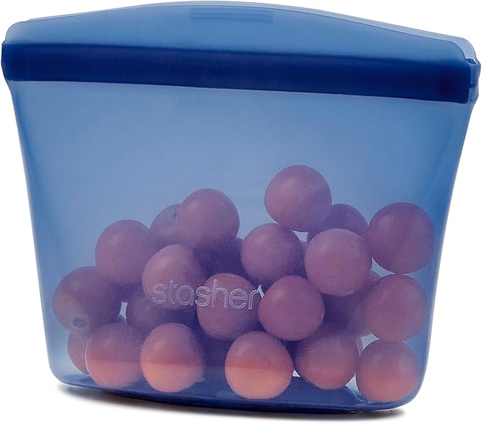 Stasher Premium Silicone Reusable Food Storage Bowl, Deep Ocean, Sous Vide by Stasher