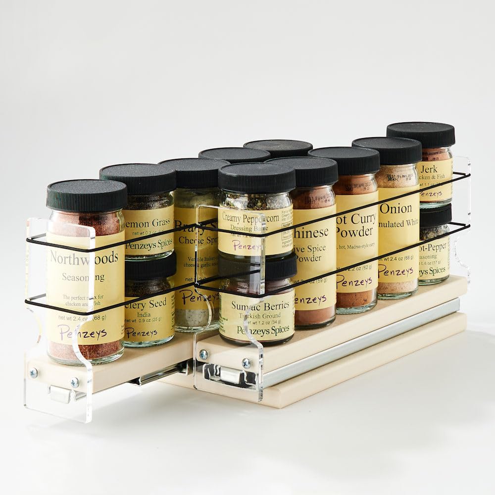 Vertical Spice - Narrow Pullout Spice Rack - Sliding Drawer for Kitchen Organ...