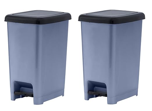 Superio Slim Trash Can with Foot Pedal – 2.5 Gallon Step-On Trash Can with Lid by Superio