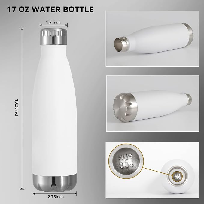 VEGOND 17oz Stainless Steel Water Bottles, Reusable Metal Sports Water Bottle - Image 3