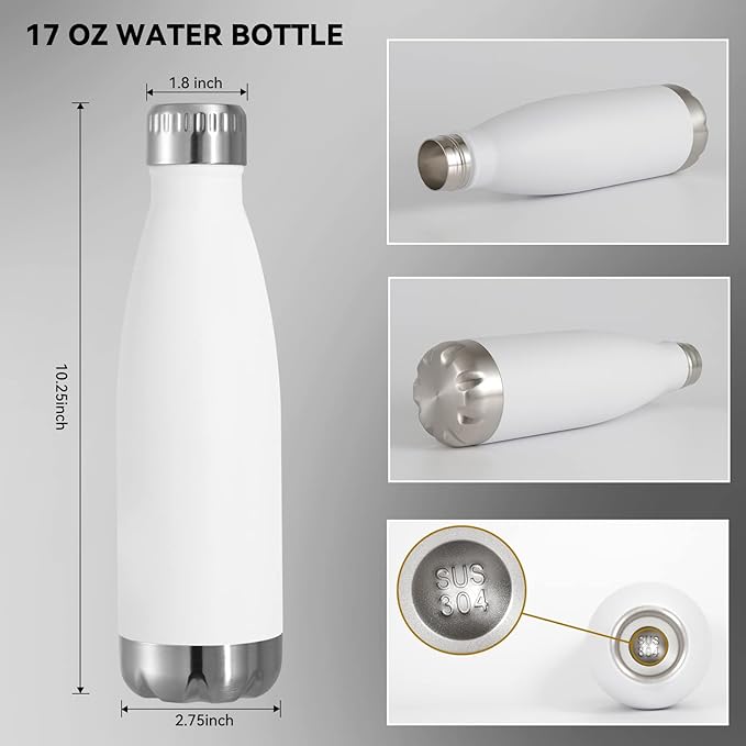 VEGOND 17oz Stainless Steel Water Bottles Bulk, Reusable Metal Sports Water - Image 3