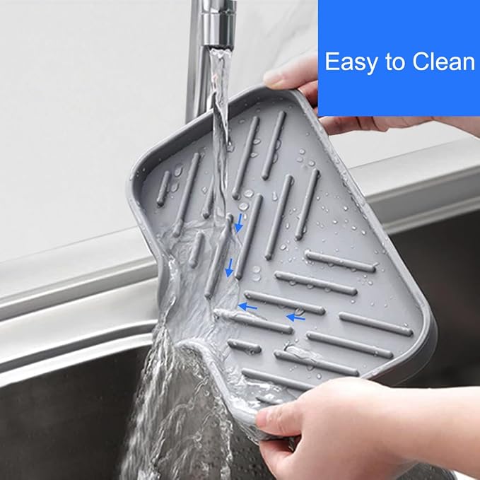 Sponge Holder for Kitchen Sink, Silicone Sponge Dish Tray - Image 5