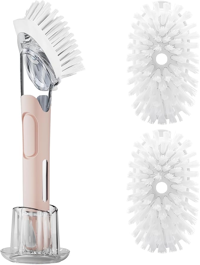 Soap Dispensing Replacement Dish Brush Storage Set by RIMAY