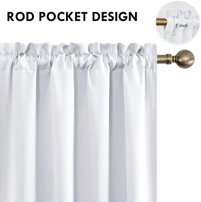 DWCN White Room Darkening Blackout Curtains - Image 4