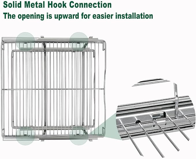 DINDON 2 Tier Pull Out Cabinet Organizer, Double Tier Wire Basket Slide Out - Image 7