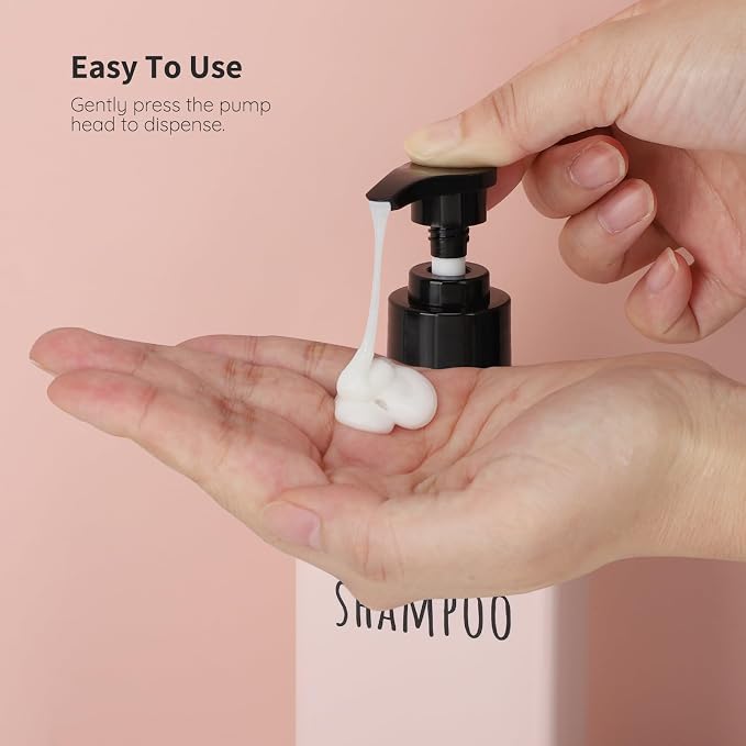Segbeauty Refillable Shampoo and Conditioner Bottles, 500ml Empty Shower - Image 4