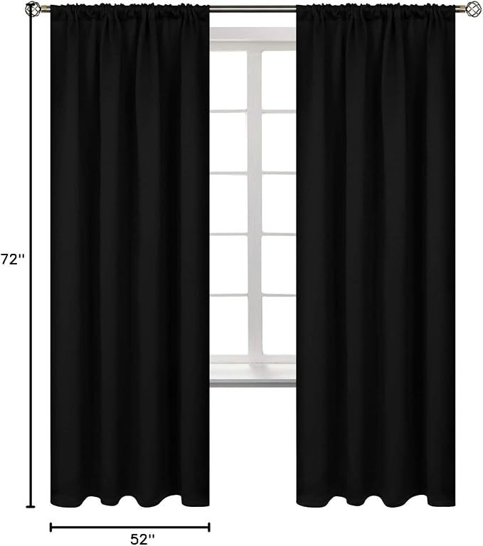 BGment Black Blackout Curtains for Bedroom 52 x 72 Inch Long - Image 8