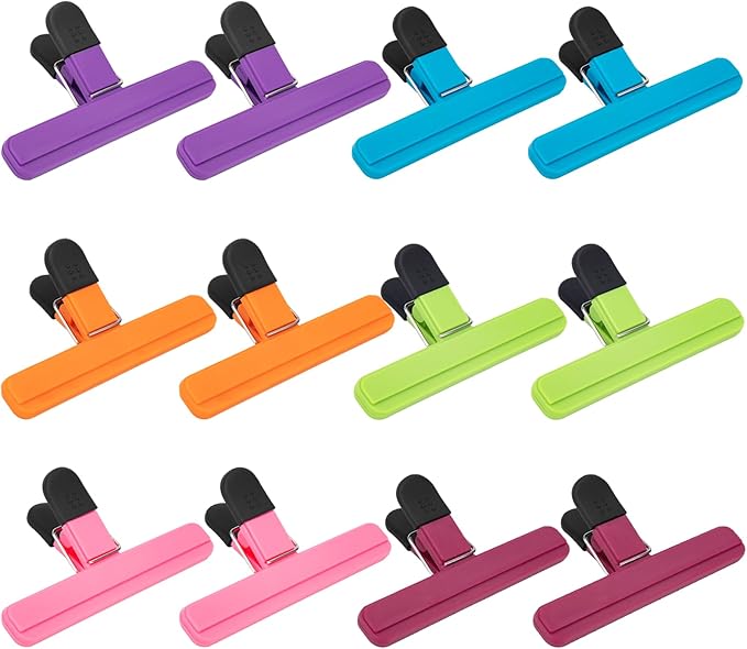 OWLKELA Chip Clip, 12 Pack Colors Wide Open Bag Clips by OWLKELA
