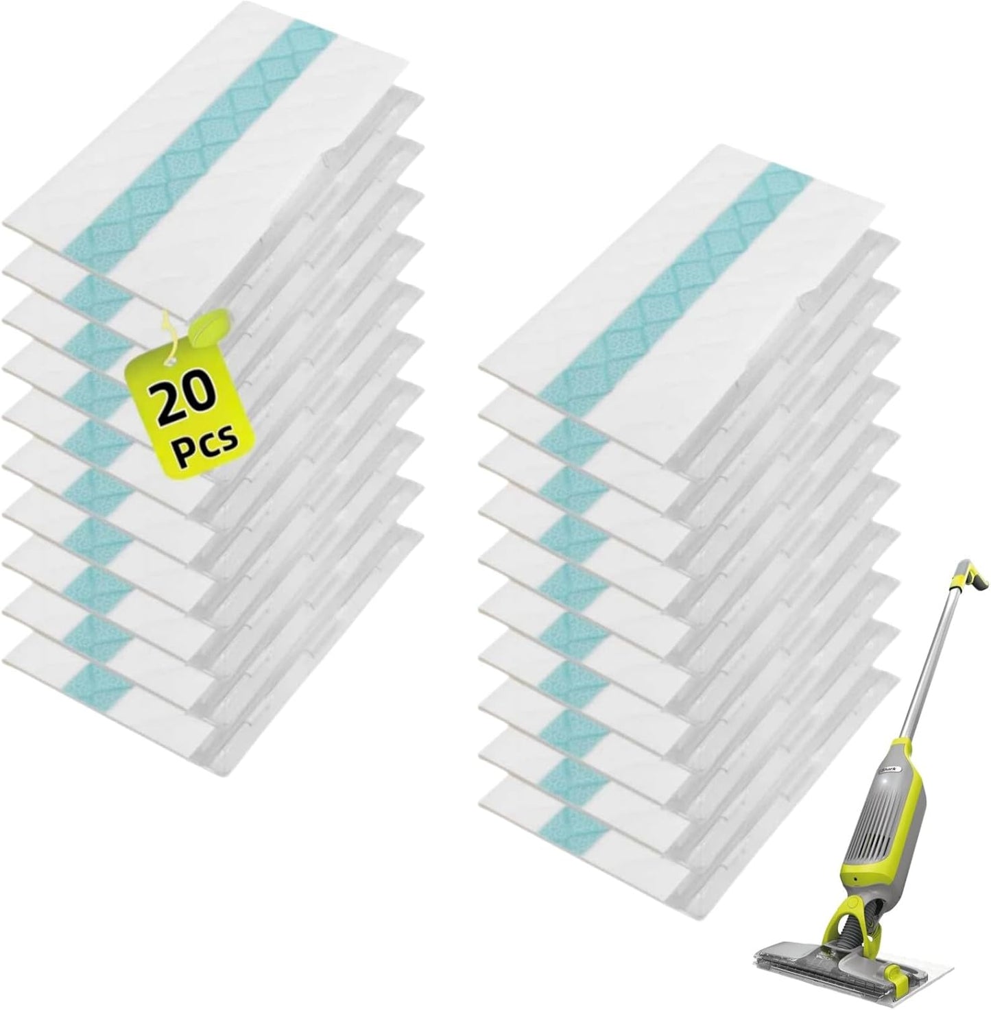 20 Pack Disposable VACMOP Replacement Pads Compatible with VM252 VM251 VM250 VM200 VC205 QM250 Models, Vacuum Mop Pads Refills for All Hard Floors