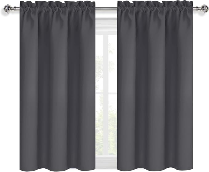 DWCN Kitchen Curtains for Small Windows 45 Inch Length 2 Panels Set, Solid - Image 9