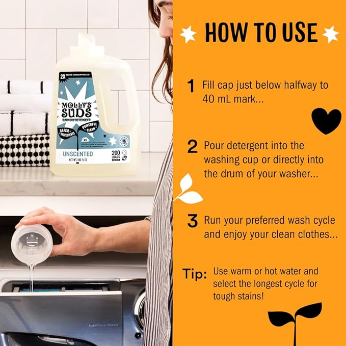 Molly's Suds Liquid Laundry Detergent | Clean Laundry Detergent Soap - Image 5