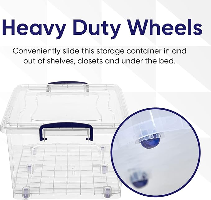 Superio Storage Bins with Lids, Stackable Totes, BPA Free, Odor Free, Organizer