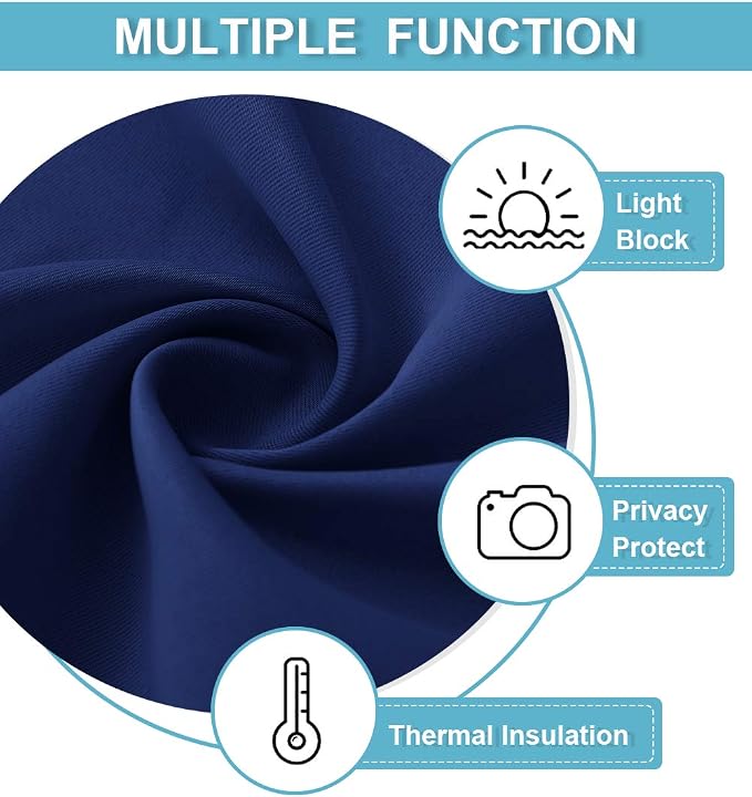 RYB HOME Kitchen Curtains Blackout Half Window Short Drapes - Image 6