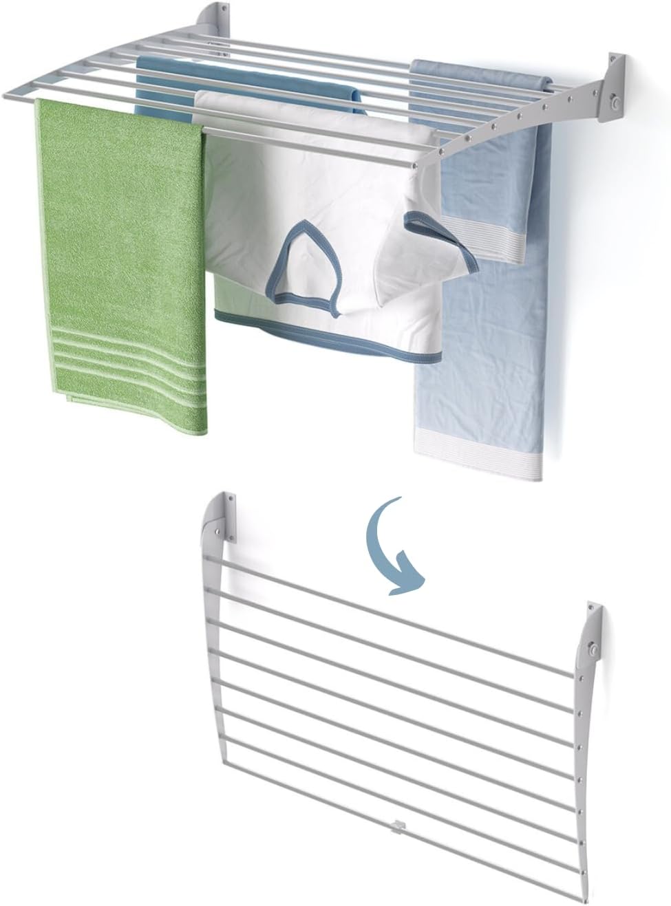 foxydry Fold, wall Mounted Drying Rack, Foldable Space Saving, 32 in