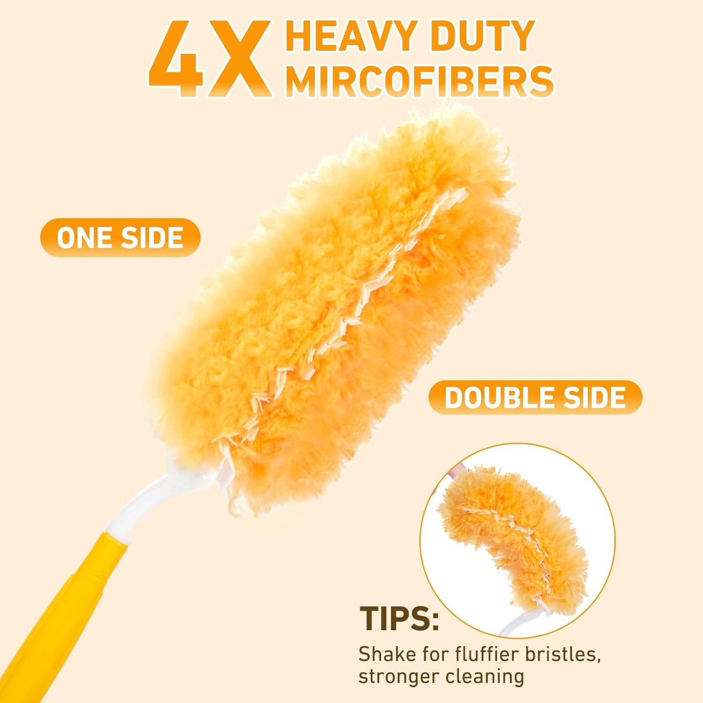 360° Duster Refills Kit for Swiffer Duster, 25 Pack & 1 Handle, Multi-Surface Dusters with 4X Cleaning Power. Efficient Duster Kit for Cleaning Pet Hair, Home, Office, Blinds, Furniture and More