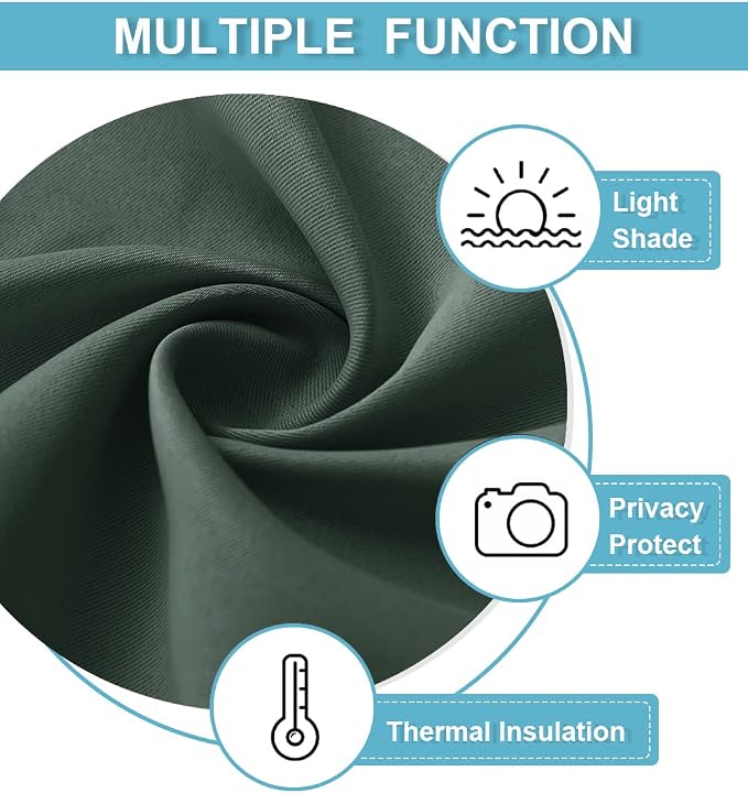 RYB HOME Living Room Curtains 63 inch Length 2 Panels Set, Thermal Insulated - Image 7