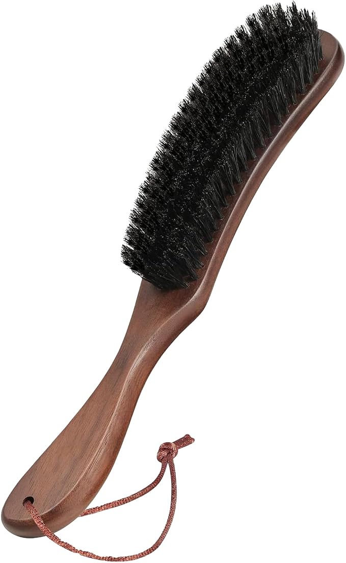 Wood Felt Brush, Large Black Walnut Wood Handle Boar Bristle Lint Brush by Unknown