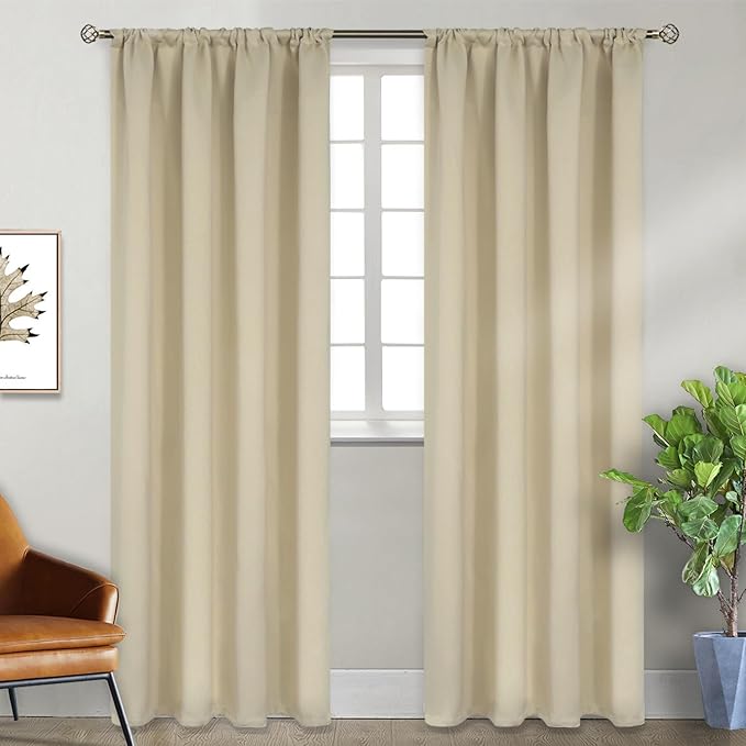 BGment Beige Room Darkening Curtains 84 Inches Length - Image 6