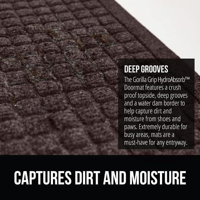 GORILLA GRIP Front Door Mat, Indoor Outdoor Ultra Absorbent HydroAbsorb Doormat - Image 5