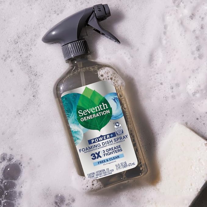 Seventh Generation Foaming Dish Spray, 3X Grease Fighters, Free & Clear - Image 8