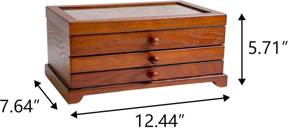 Kendal Wooden Jewelry Box, 3 Layer Jewelry Box for Women, Jewelry Holder Orga...