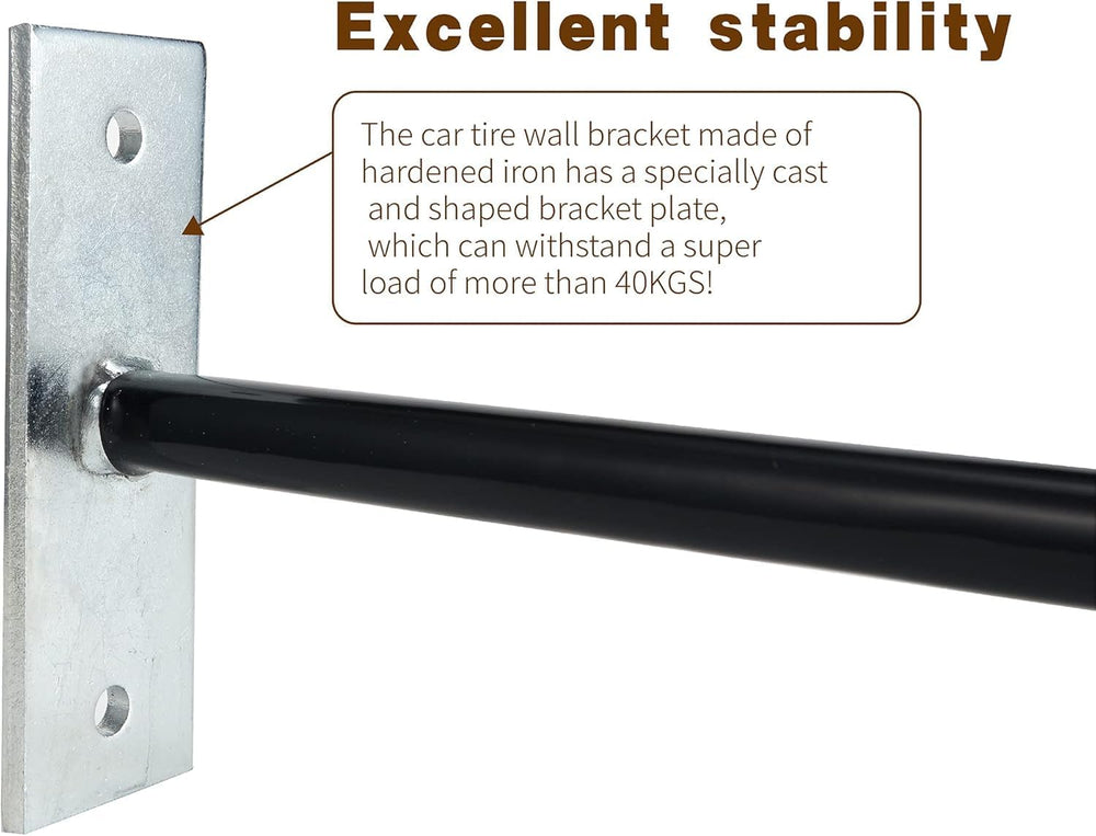 Sinoer 10 Inch Wall Mount Steel Tire Hooks, 8 Pack Black