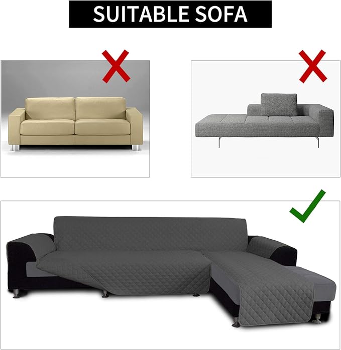 Easy-Going Sectional Couch Covers L Shape Reversible Sofa Slipcover Chaise - Image 4