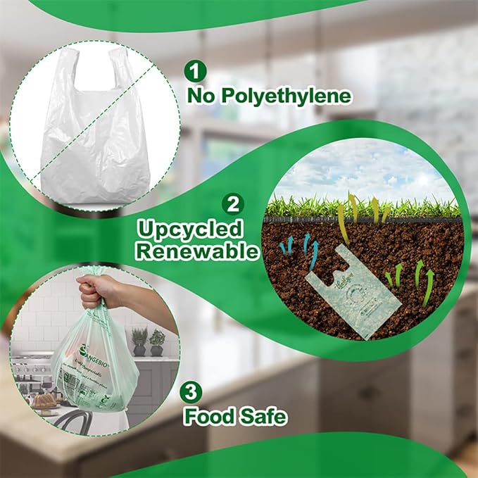 100% Home Compostable Trash Bags 13 Gallon Tall Kitchen, 0.9 Mil, Kitchen - Image 4