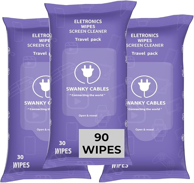 Screen Cleaner Wipes: Electronic Wipes by SWANKYCABLES